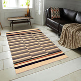 Flat Weave Kilim Antique Navaho Vintage handmade Modern Kilim Gray Beige Hand-Woven Rectangle 100% Wool Area Rug 6x8